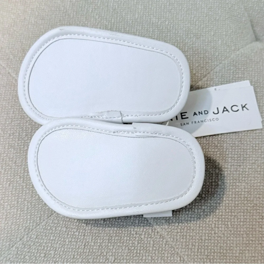 NWT Janie and Jack white/ red infant sandals size 0-3 months